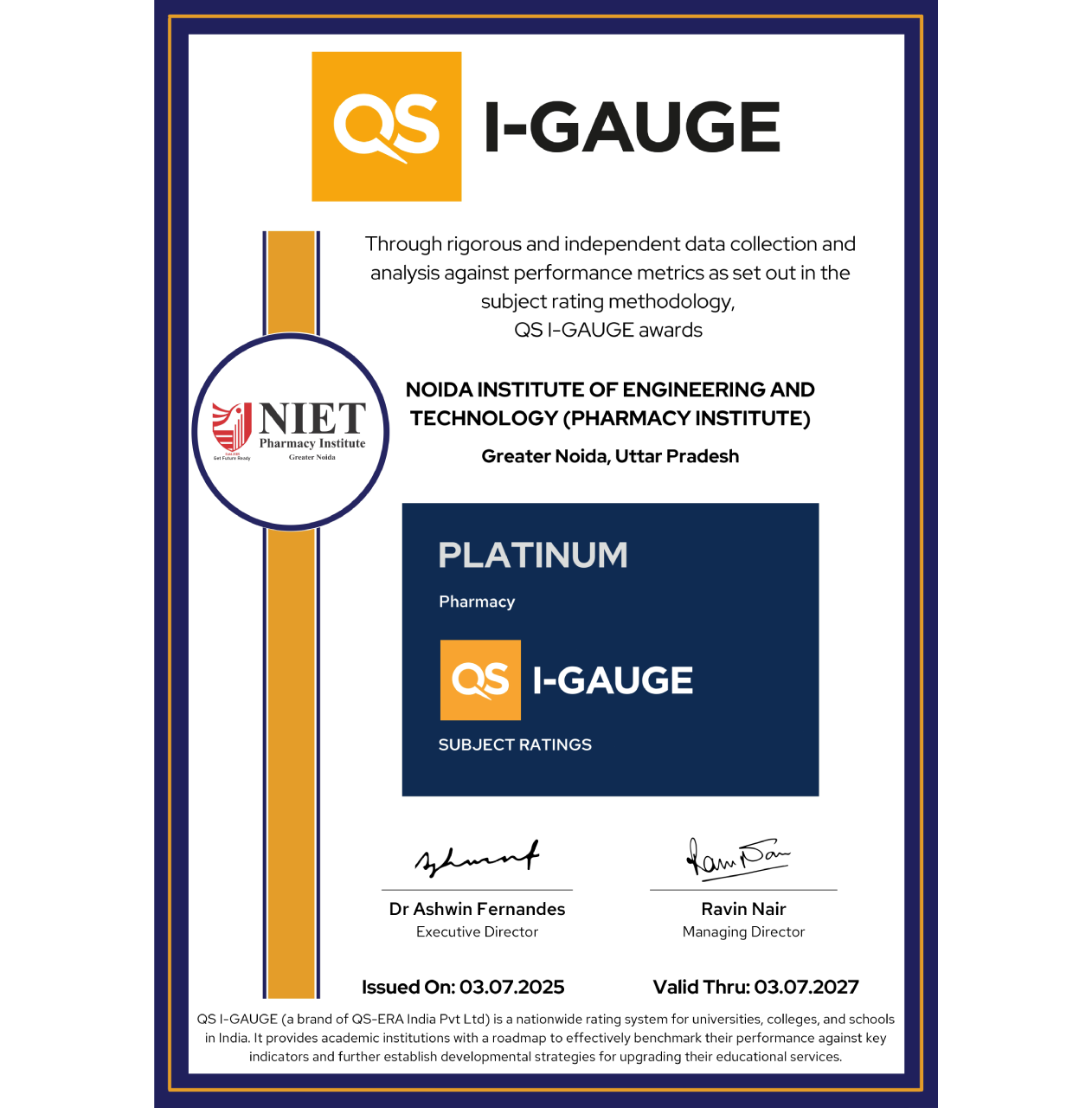 QS I-Gauge Certificate